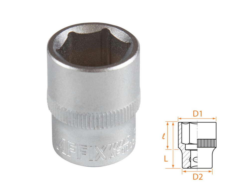 Головка торцевая стандартная шестигранная 3/8", 15 мм AFFIX AF00030015