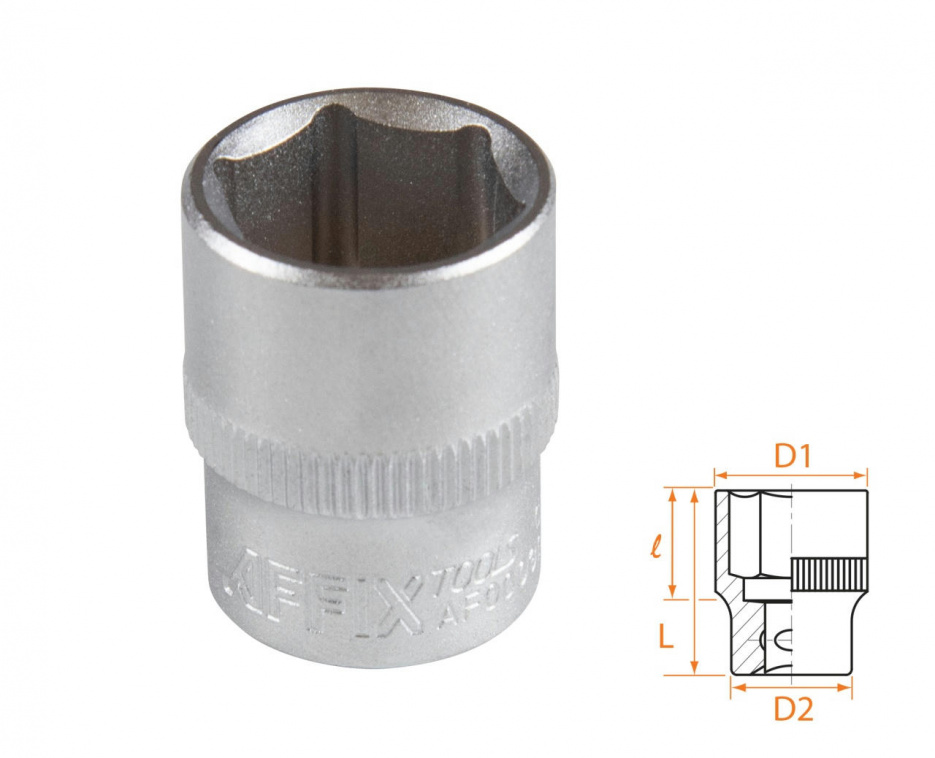 Головка торцевая стандартная шестигранная 3/8", 16 мм AFFIX AF00030016